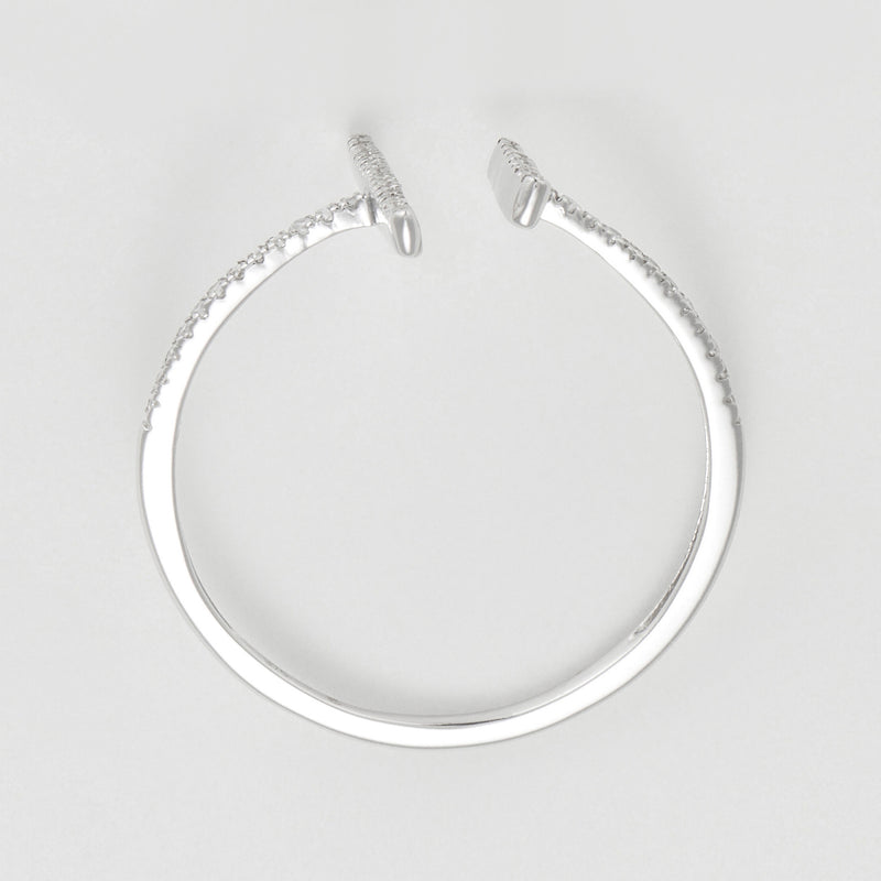 Bague "Parallèle Asymétrique" D0,1Ct/50 - Or Blanc 375/1000