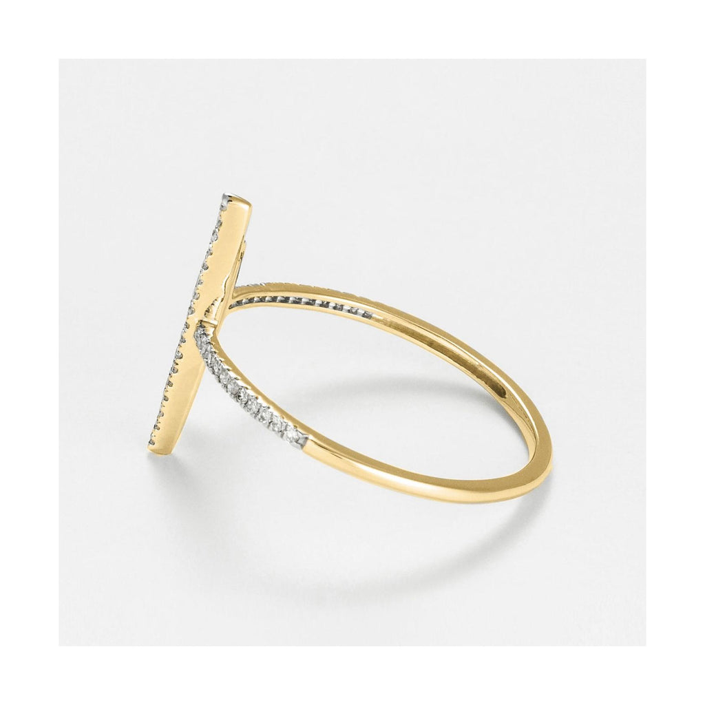 Anillo "Paralelo Asimétrico" D0.1Ct/50 - Oro Amarillo 375/1000