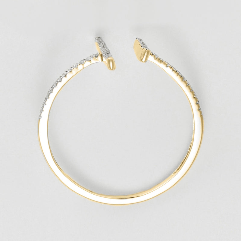 Bague "Parallèle Asymétrique" D0,1Ct/50 - Or Jaune 375/1000