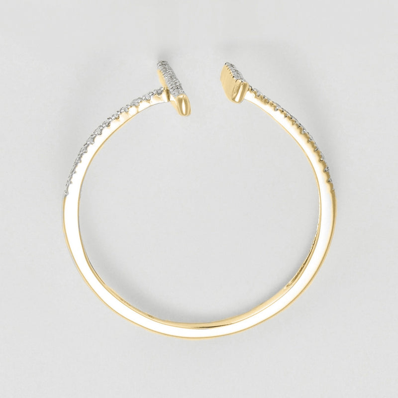 Bague "Parallèle Asymétrique" D0,1Ct/50 - Or Jaune