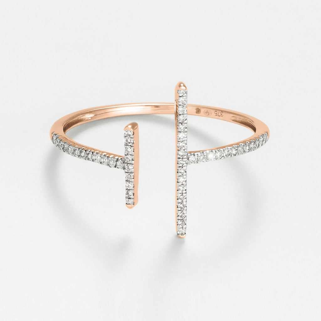 Ring "Parallèle Asymétrique" D0,1 ct/50
