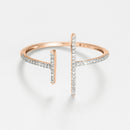 "Asymmetrical parallel" ring, 0.1ct/50