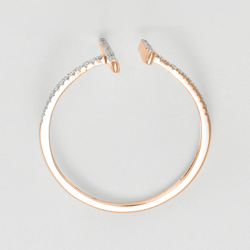 "Asymmetrical parallel" ring, 0.1ct/50
