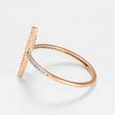 Ring "Parallèle Asymétrique" D0,1Ct/50 - Rose Gold 375/1000