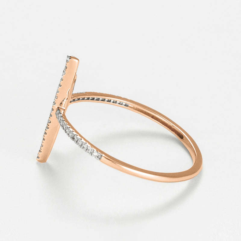 "Asymmetrical parallel" ring, 0.1ct/50