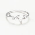 Bague "Feuillage Enchanté" Diamant: 0,03Ct/5 - Or Blanc