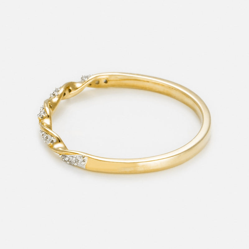 Bague "Eternelle Torsade" Diamant 0,05Cts/15 - Or Jaune
