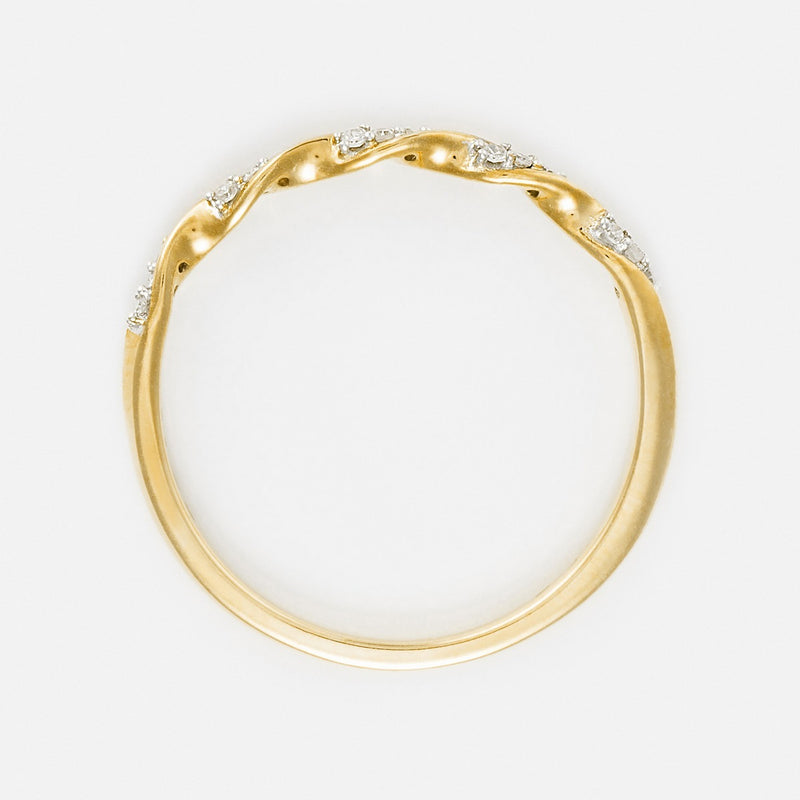 Bague "Eternelle Torsade" Diamant 0,05Cts/15 - Or Jaune