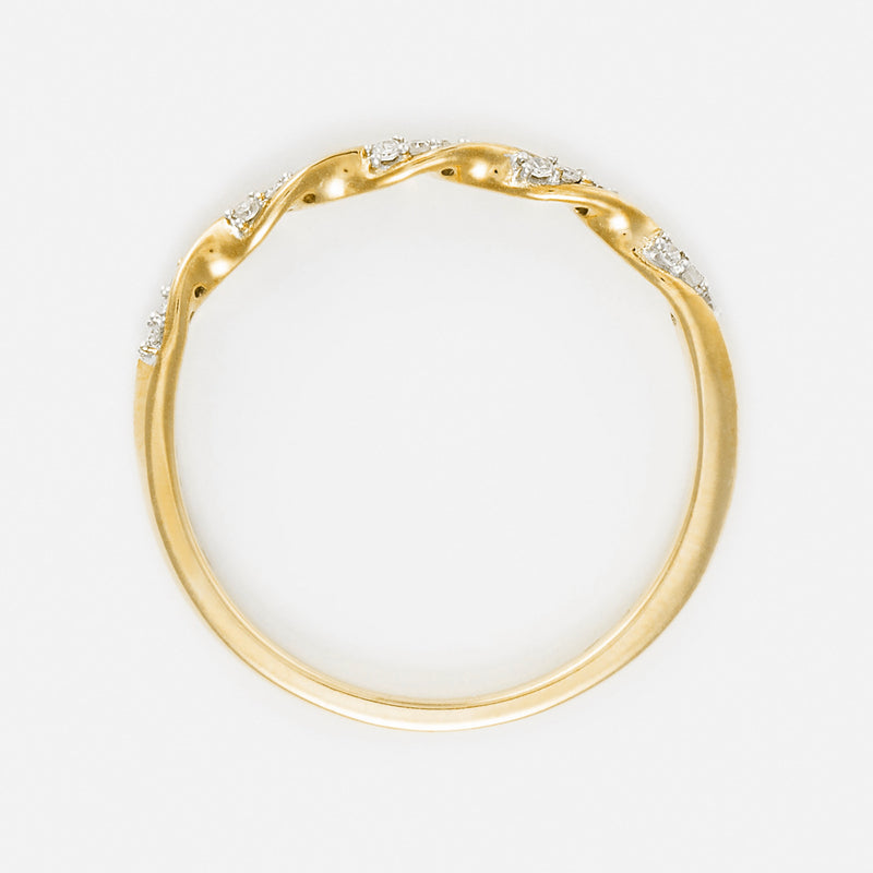 Bague "Eternelle Torsade" Diamant 0,05Cts/15 - Or Jaune 375/1000