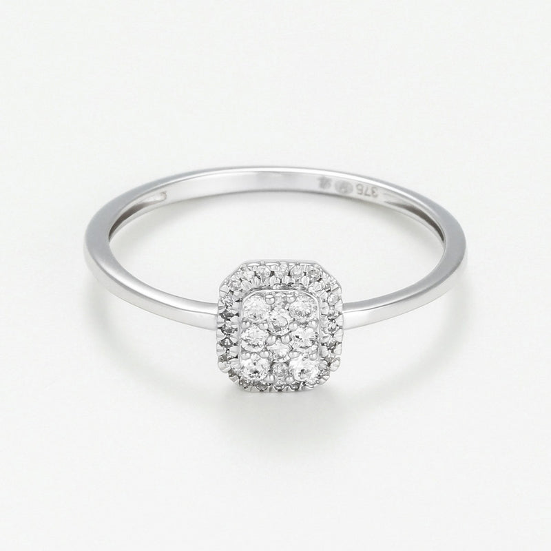 Bague "Solitaire Regina" D  0,12Ct/34 - Or Blanc