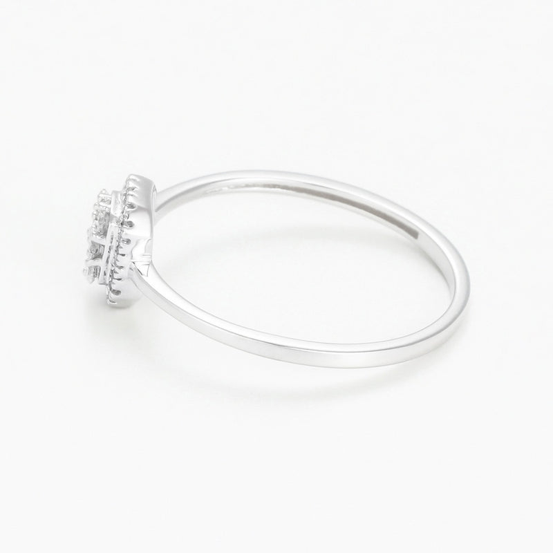Bague "Solitaire Regina" D  0,12Ct/34 - Or Blanc