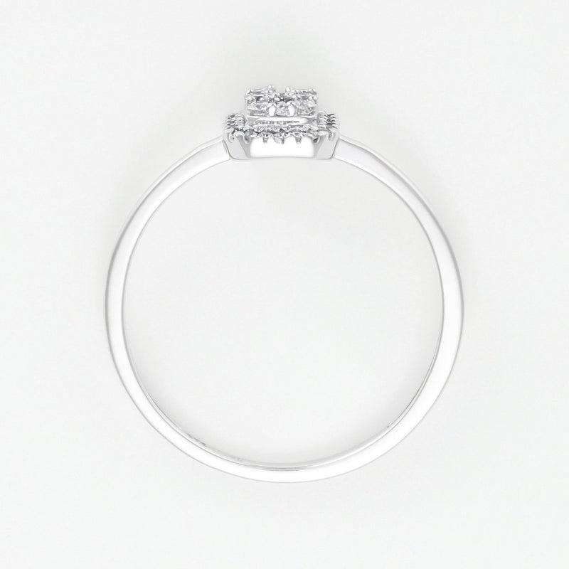 Bague "Solitaire Regina" D  0,12Ct/34 - Or Blanc