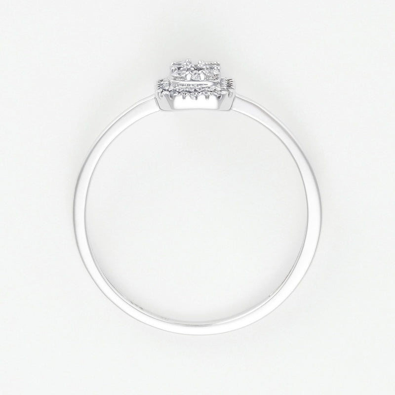 Bague "Solitaire Regina" D 0,12Ct/34 - Or Blanc 375/1000