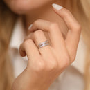 Bague "Feuillage Lumineux" Diamants 0,1Ct/,32 - Or Blanc 375/1000