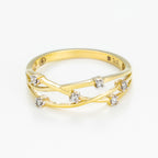 "Jolie Constellation" Ring, Diamond: 0.05Ct/6 - 375/1000 Yellow Gold