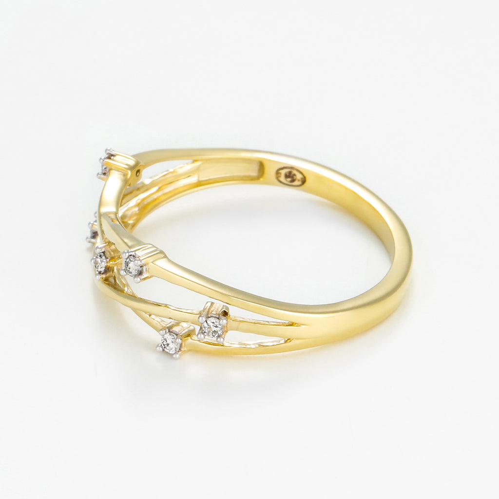 "Jolie Constellation" Ring, Diamond: 0.05Ct/6 - 375/1000 Yellow Gold