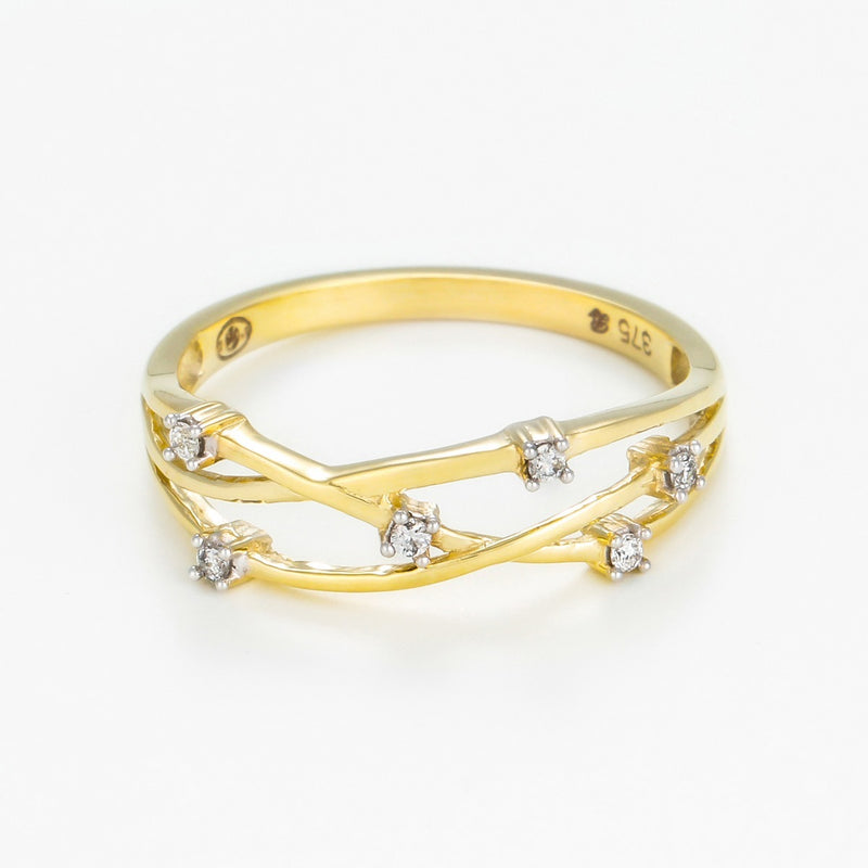 "Jolie Constellation" Ring, Diamond: 0.05Ct/6 - Yellow Gold