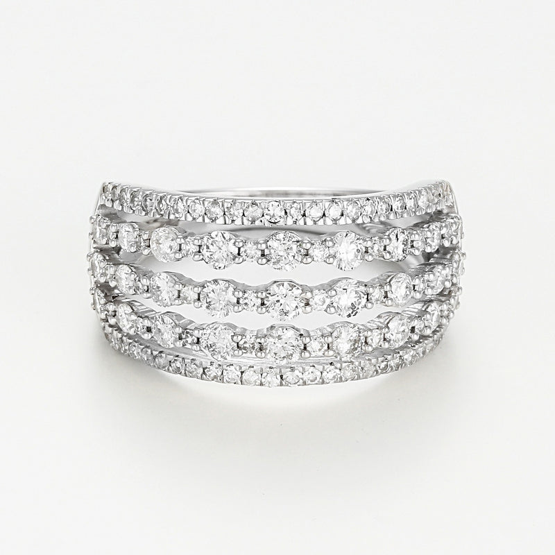 Bague "Hanane" D 1Ct/99 - Or Blanc 375/1000