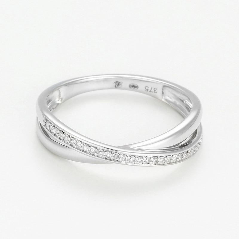 Bague Cross - Or Blanc 375/1000