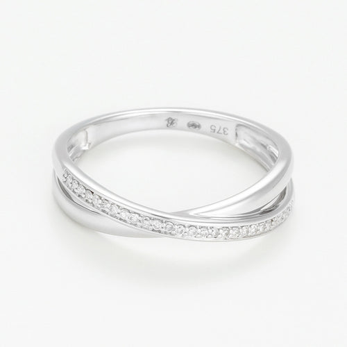 Bague Cross - Or Blanc 375/1000