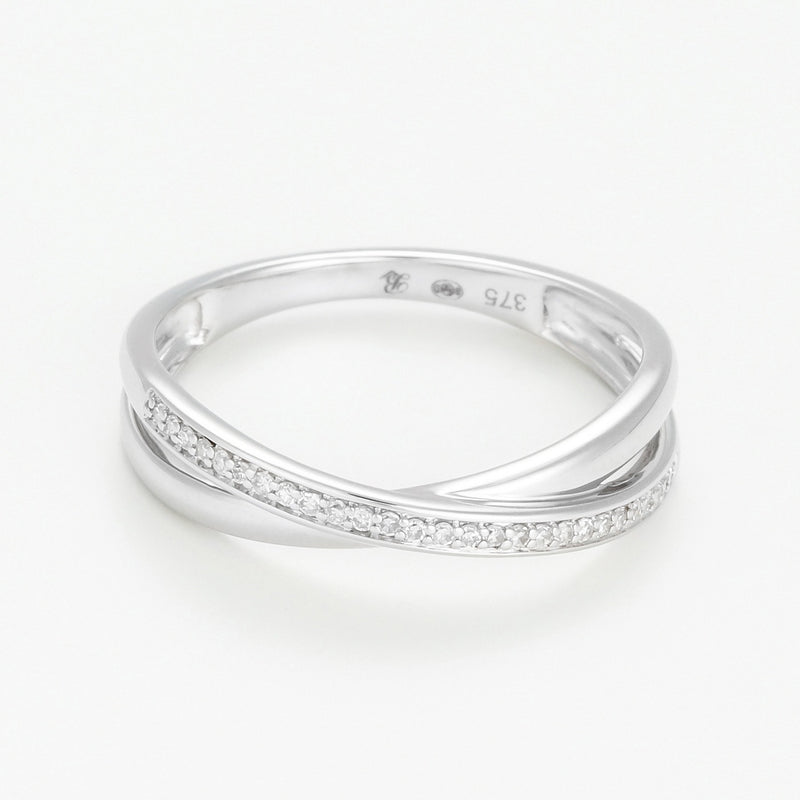 Bague Cross - Or Blanc 375/1000