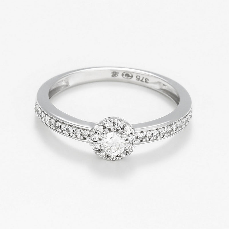 Bague "Chioné" D0,25/31 - Or Blanc 375/1000