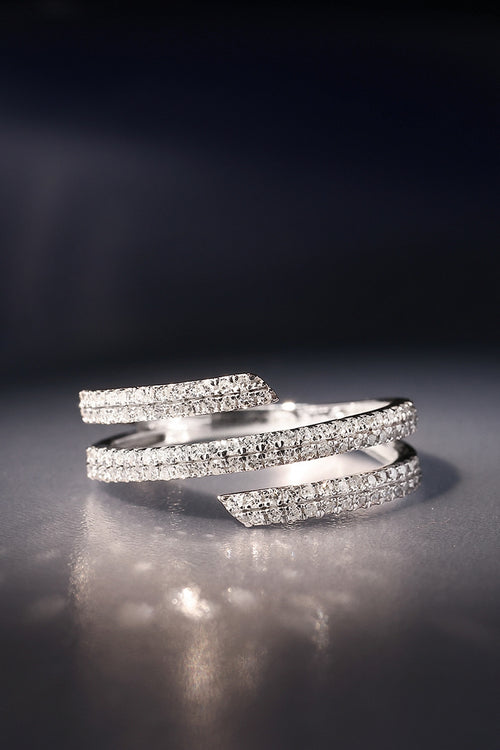 Bague "Éclat De Romance" D0,33/104 - Or Blanc 375/1000