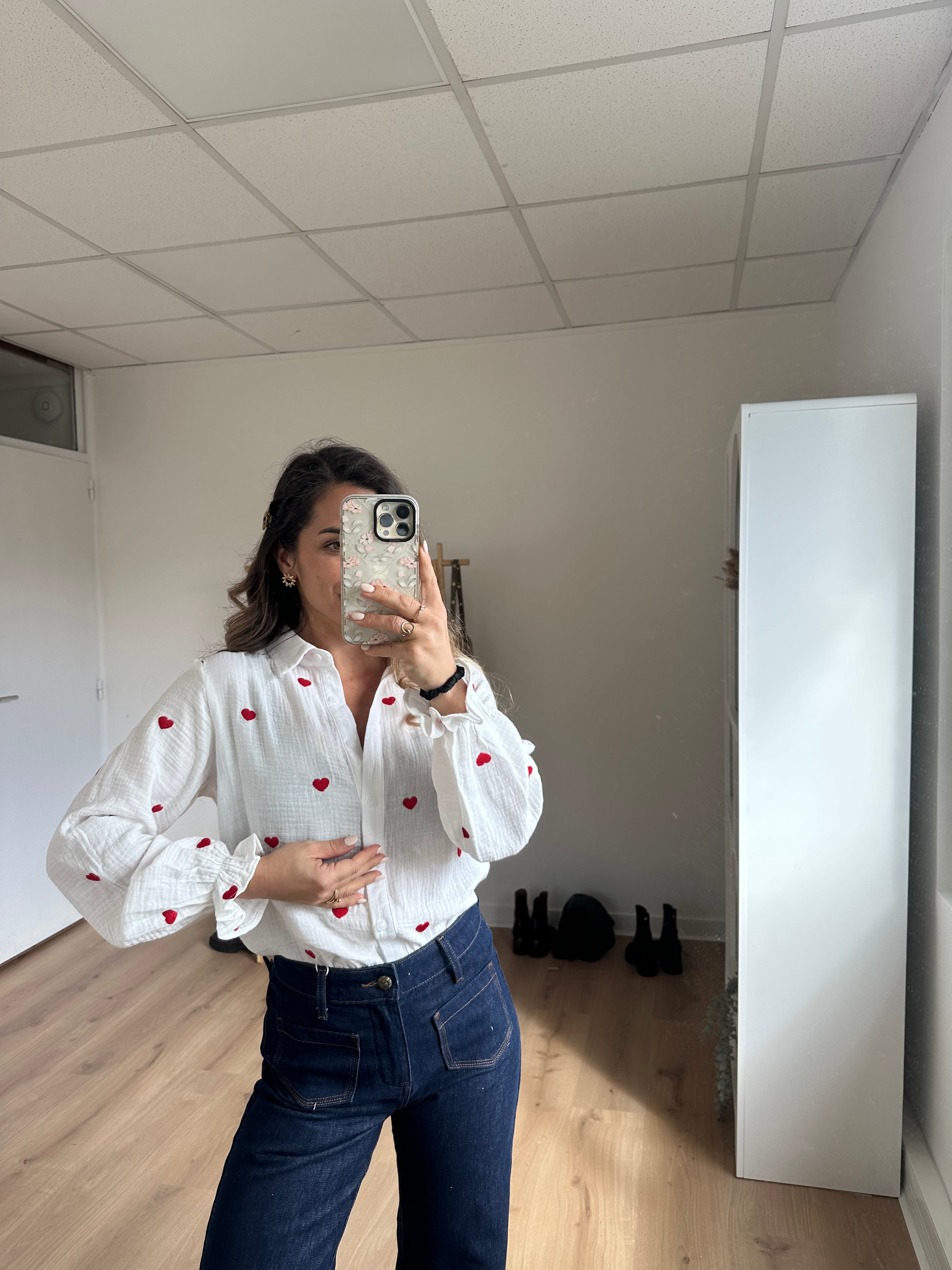 Victoire heart blouse in cotton gauze