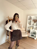 Jupe En Velours Louisa Chocolat