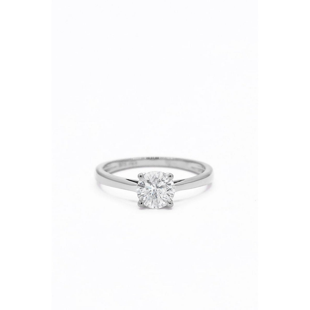 Bague Solitaire "Délicate" D1/1 - Or Blanc 375/1000