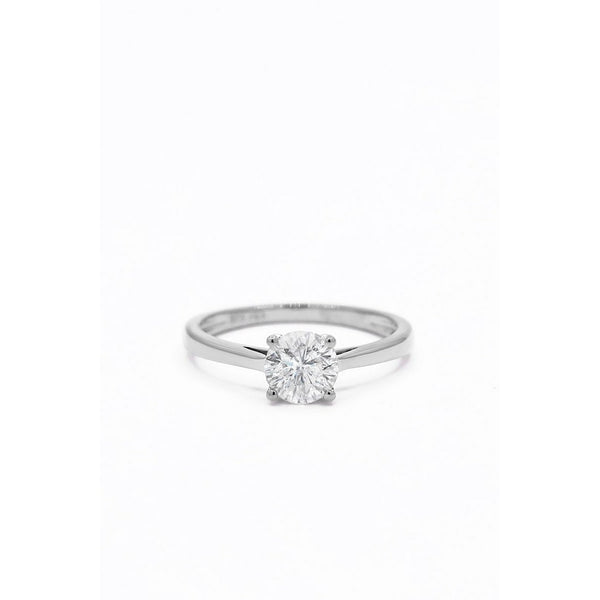 Bague Solitaire "Délicate" D1/1 - Or Blanc 375/1000