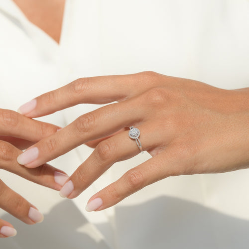 Bague "Vendôme" Diamants 0,15/61 - Or Blanc 375/1000