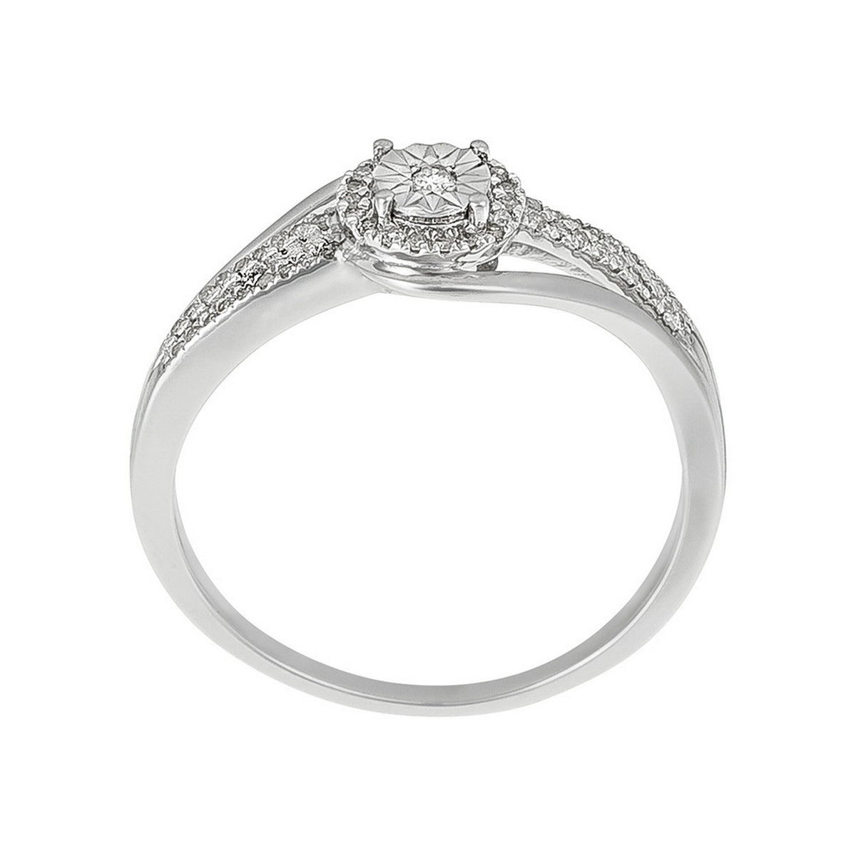 Bague "Elue De Ton Cœur" Diamants 0,12/56 - Or Blanc 375/1000