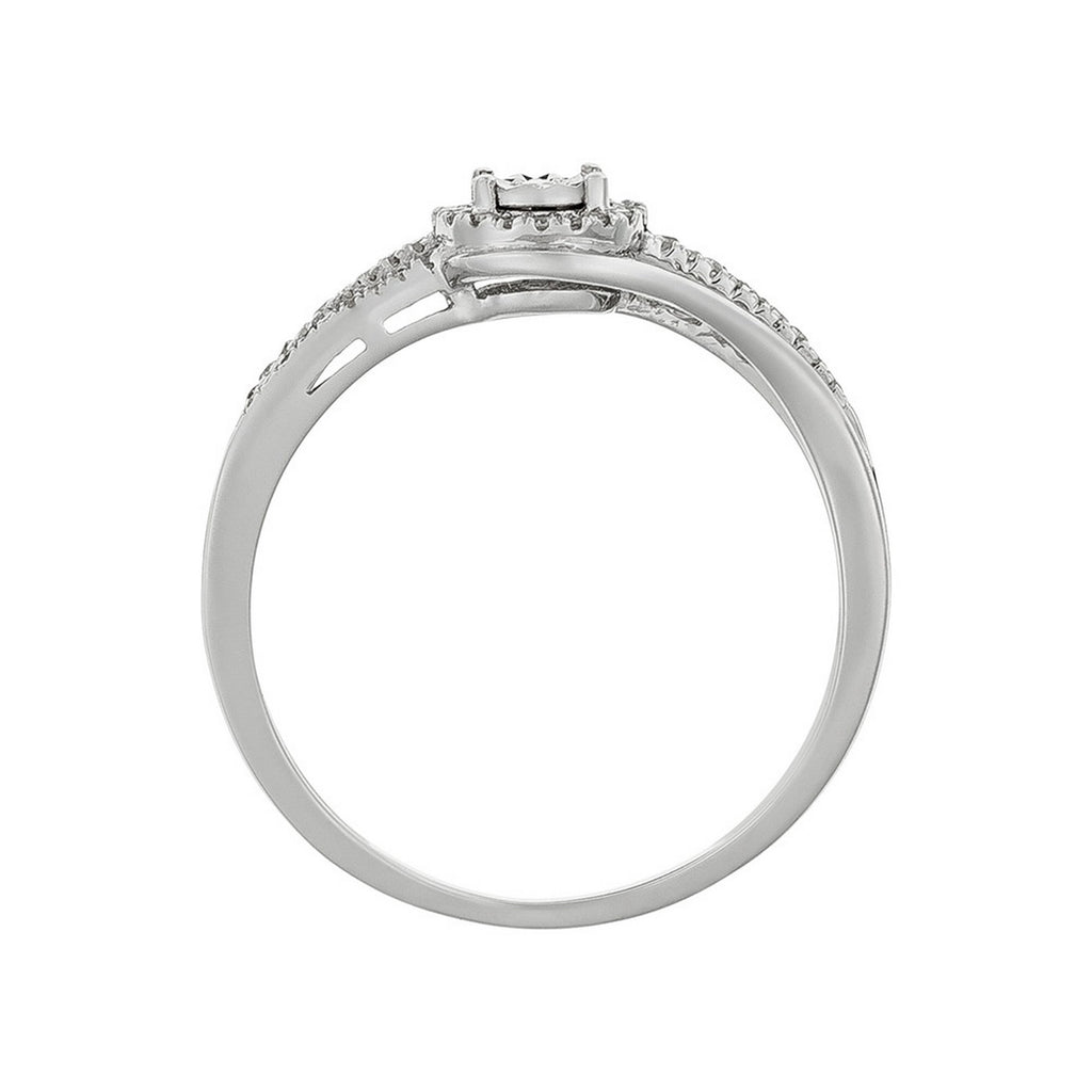 Bague "Elue De Ton Cœur" Diamants 0,12/56 - Or Blanc 375/1000