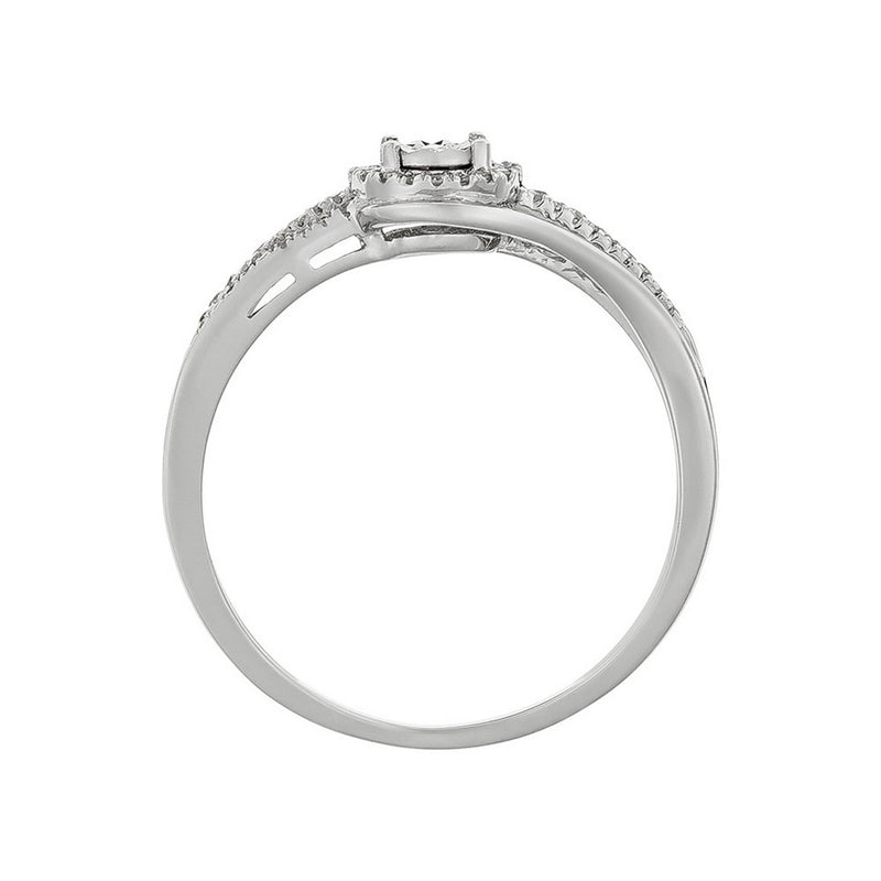 Bague "Elue De Ton Cœur" Diamants 0,12/56 - Or Blanc 375/1000