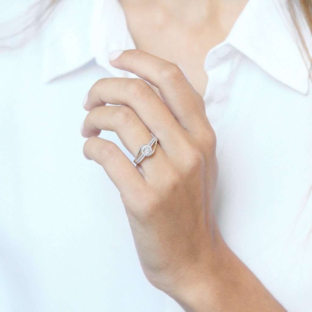 Bague "Elue De Ton Cœur" Diamants 0,12/56 - Or Blanc 375/1000