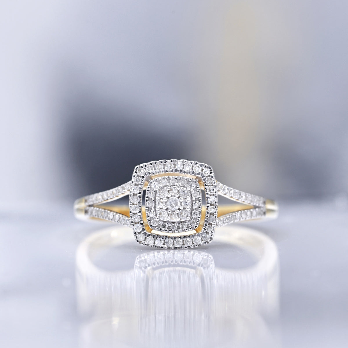 Bague "Rosie" D0,25/85 - Or Jaune 375/1000