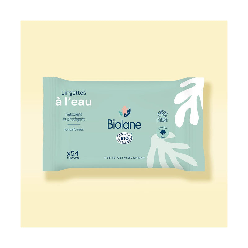 Lingettes à l'eau certifiées biologiques