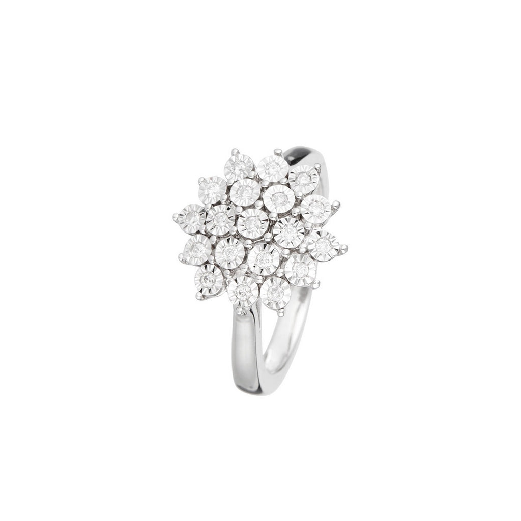 Anillo "Ramo De Luz" D0.14/19 - Oro Blanco 375/1000