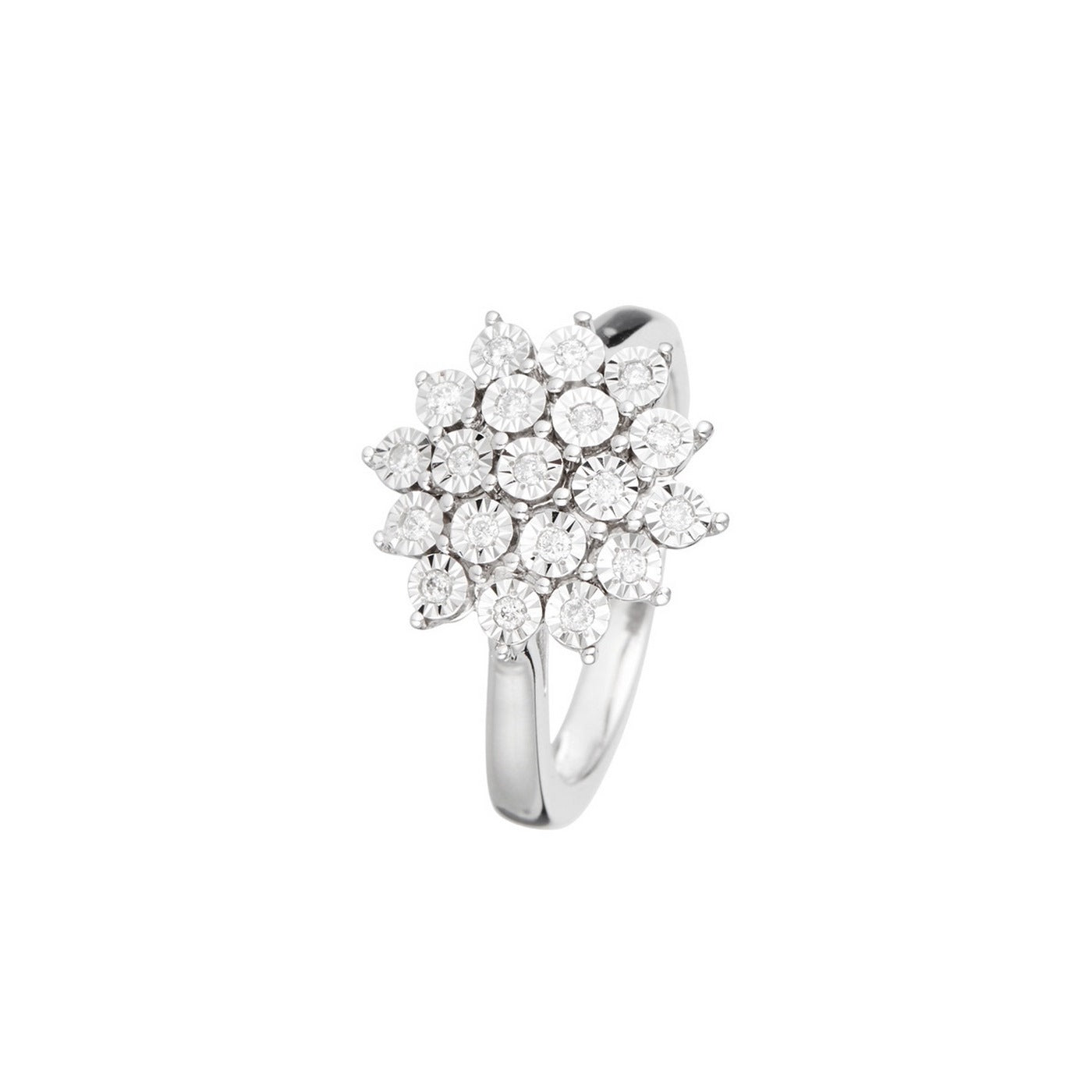 Anillo "Ramo De Luz" D0.14/19 - Oro Blanco 375/1000