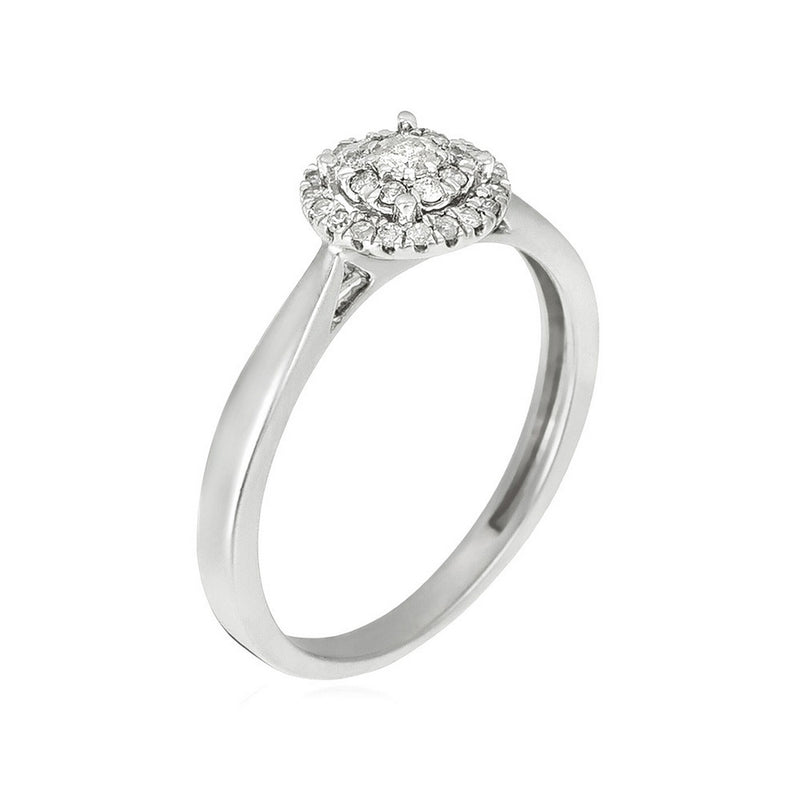 Bague "Chamade" Diamants 0,21/32 - Or Blanc 375/1000