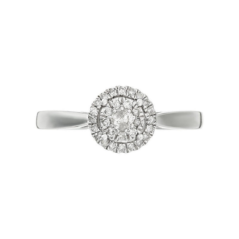 Bague "Chamade" Diamants 0,21/32 - Or Blanc 375/1000