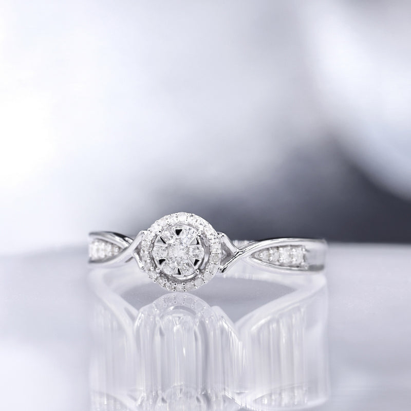 Bague "Extase" Diamants 0,15/37 - Or Blanc 375/1000