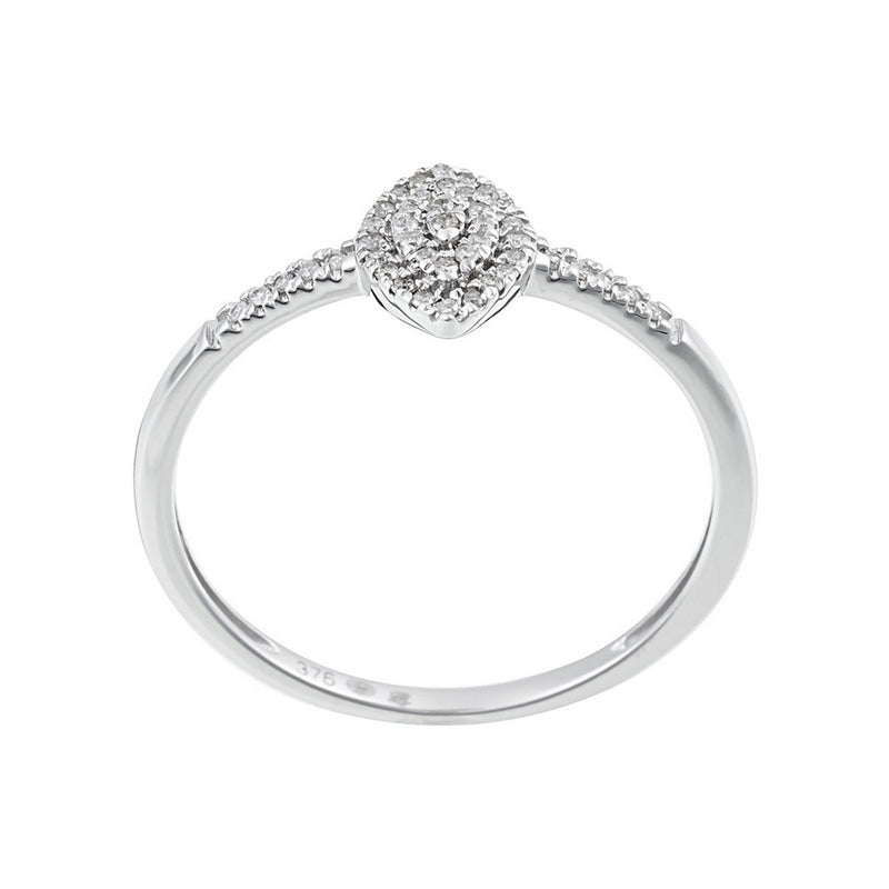 Bague "Sansa" Diamants 0,09/44 - Or Blanc 375/1000