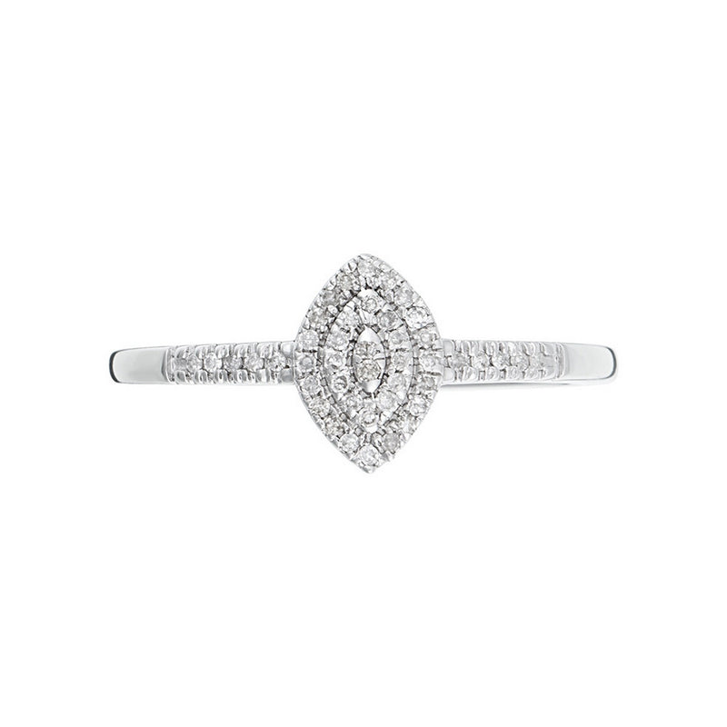 Bague "Sansa" Diamants 0,09/44 - Or Blanc 375/1000