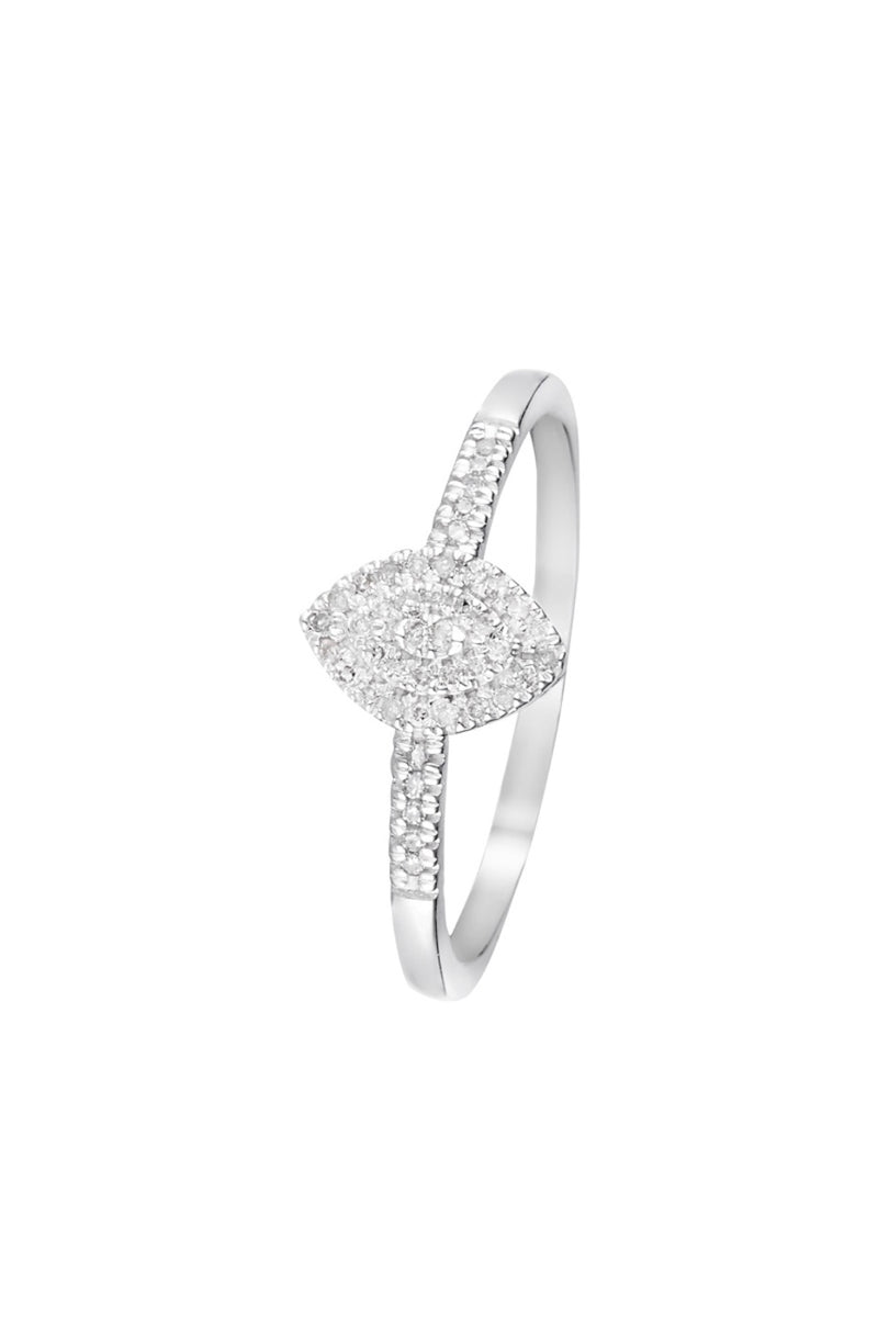 Sansa" ring Diamonds 0.09/44 - Gold Blanc 375/1000