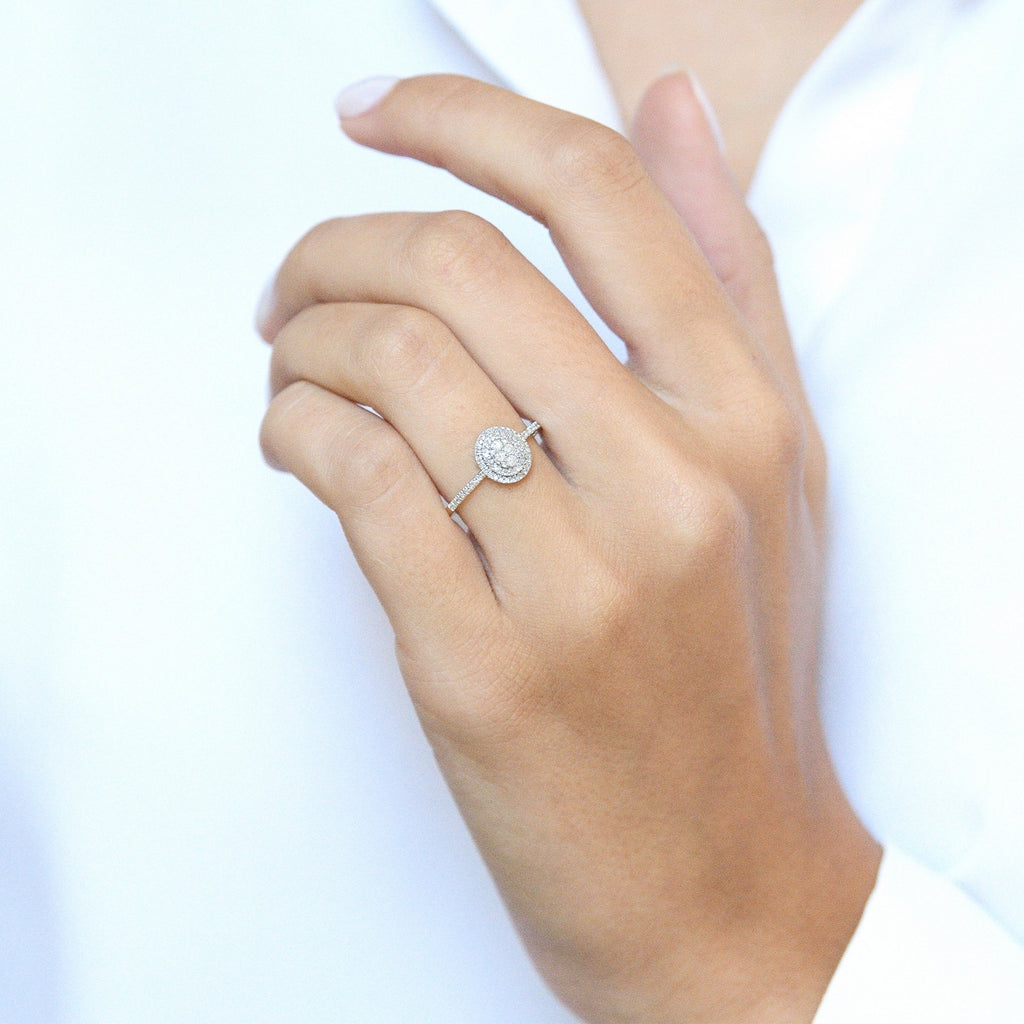 "Beauty Queen" Diamond Ring 0.20/72 - 375/1000 Yellow Gold