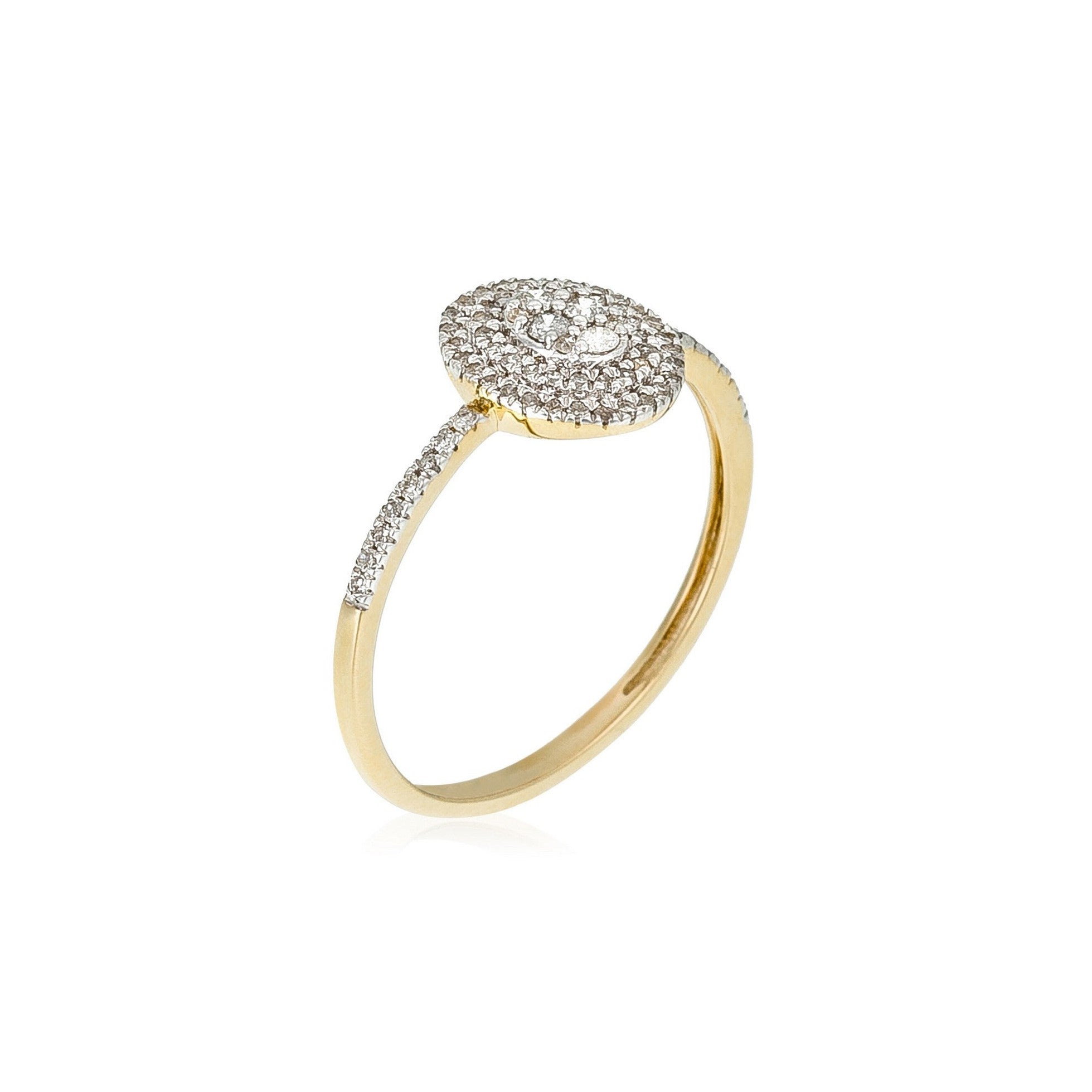 Anillo "Reina de Bella" Diamantes 0.20/72 - Oro amarillo 375/1000