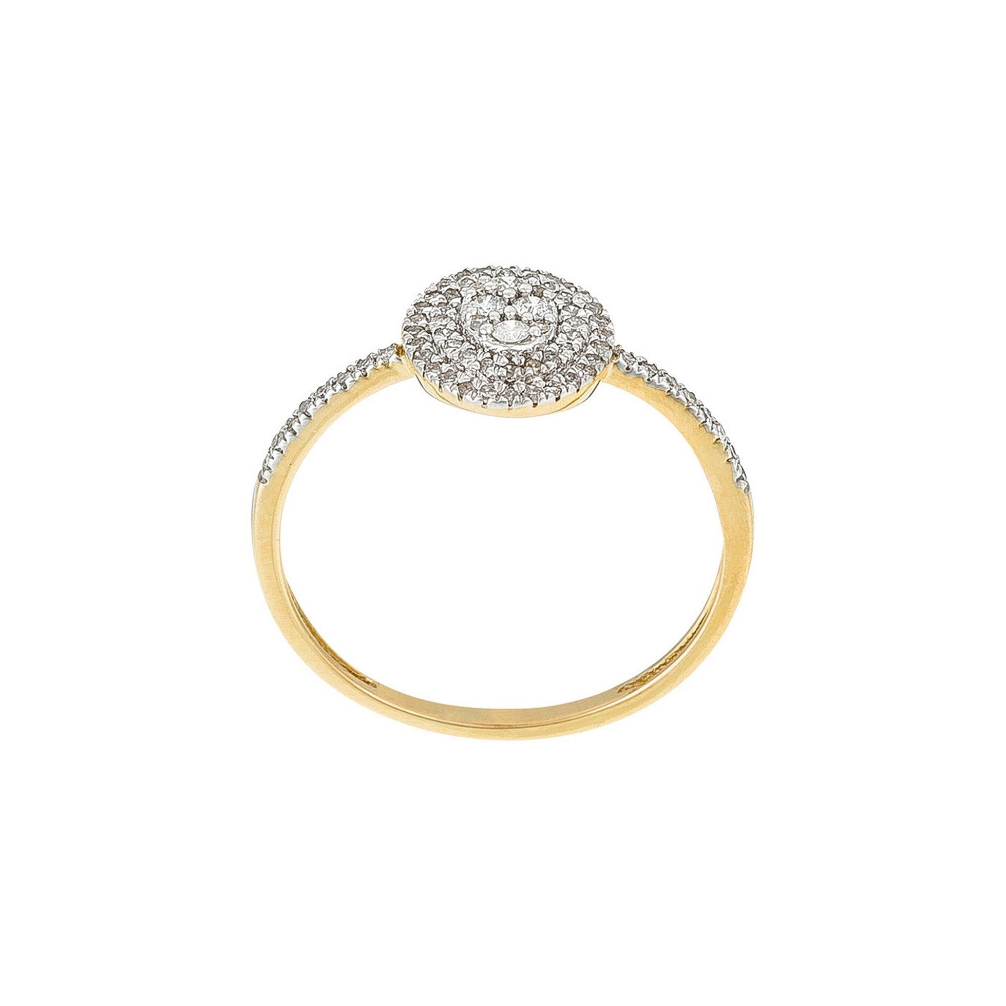 Anillo "Reina de Bella" Diamantes 0.20/72 - Oro amarillo 375/1000
