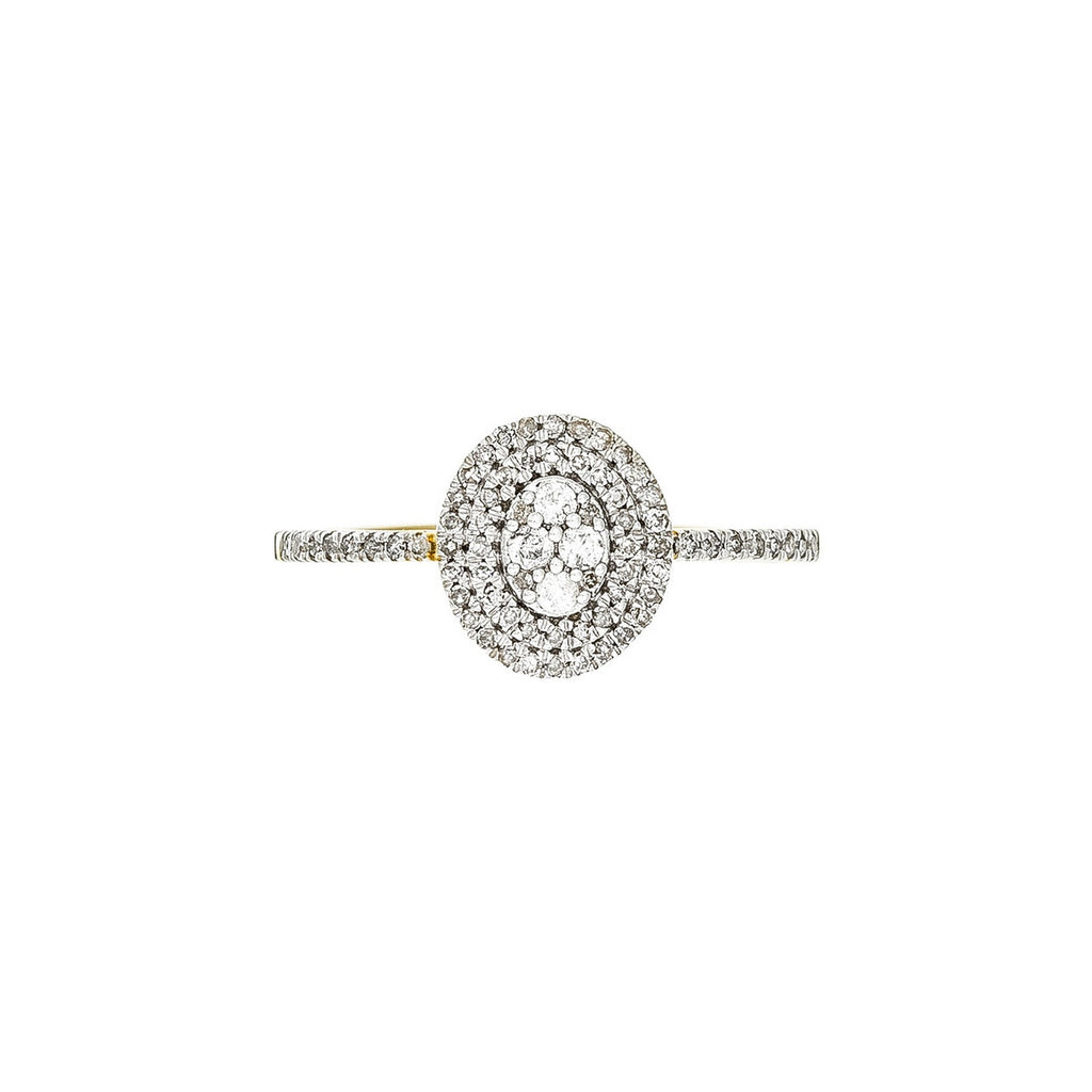 Anillo "Reina de Bella" Diamantes 0.20/72 - Oro amarillo 375/1000
